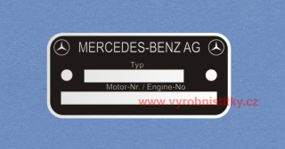 Výrobní štítek MERCEDES-BENZ AG Motor-Nr 56x26 mm