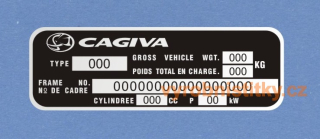 Výrobní štítek Cagiva-Al folie