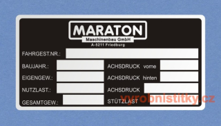 Výrobní štítek MARATON