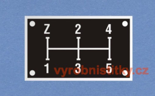 Výrobní štítek Řazení Z15 zpátečka dopředu 50x30 mm