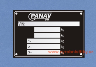 Výrobní štítek PANAV