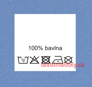 Textilní etiketa bílá 100% BAVLNA