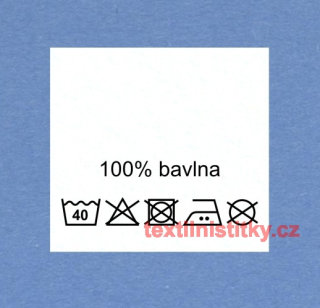 Textilní etiketa bílá 100% BAVLNA