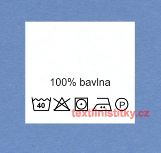 Textilní etiketa bílá 100% BAVLNA