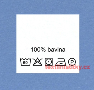 Textilní etikety bílé 100% BAVLNA