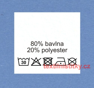 Textilní etikety bílé 80% Bavlna - 20% Polyester