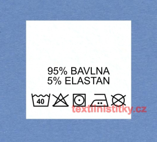 Textilní etikety bílé 95% BAVLNA - 5% ELASTAN