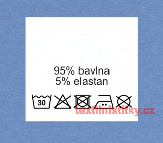 Textilní etikety bílé 95% BAVLNA - 5% ELASTAN