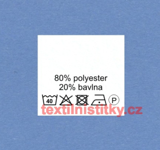 Textilní etikety bílé POLYESTER 80% - BAVLNA 20%