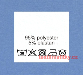 Textilní etiketa bílá 95% Polyester - 5% Elastan