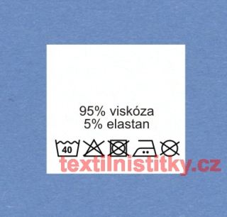 Textilní etikety bílé 95% VISKOZA - 5% ELASTAN