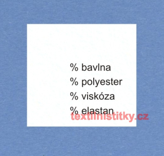 Textilní etiketa bílá Univerzální složení materiálu