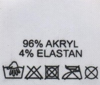 Textilní etikety bílé AKRYL 96% - ELASTAN 4%