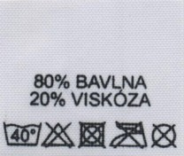 Textilní etikety bílé BAVLNA 80% - VISKÓZA 20%