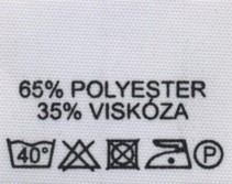 Textilní etikety bílé POLYESTER 65% - VISKÓZA 35%