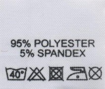 Textilní etikety bílé POLYESTER 95% - SPANDEX 5%