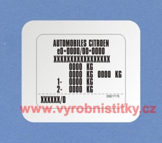 Výrobní štítek AUTOMOBILES CITROEN