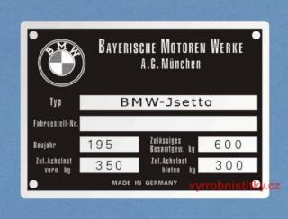 Výrobní štítek BMW Jsetta
