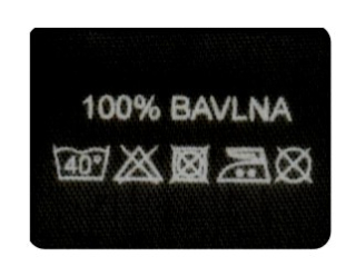 Textilní etiketa samolepící černá 100% BAVLNA