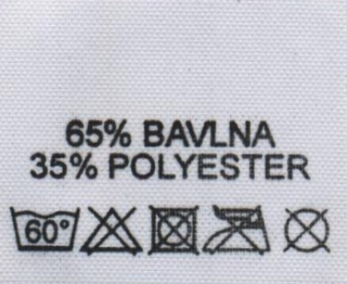 Textilní etikety bílé 65% BAVLNA 35% - POLYESTER