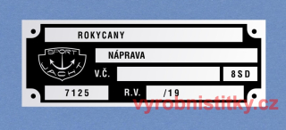 Výrobní štítek SPORTJACHT ROKYCANY NÁPRAVA