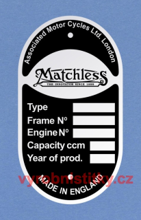 Výrobní štítek Matchless