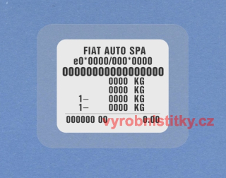Výrobní štítek FIAT AUTO SPA - PES