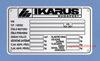 Výrobní štítek IKARUS 150x85