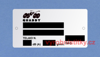 Výrobní štítek QUADDY