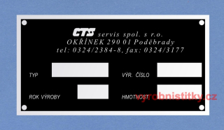 Výrobní štítek CTS servis 125 x 65 mm