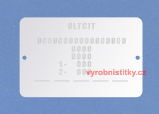 Výrobní štítek OLTCIT