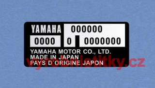 Výrobní štítek YAMAHA Lodní motor 42x18x0,18 mm