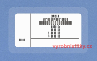 Výrobní štítek DACIA DOKKER