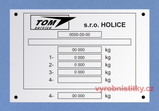 Výrobní štítek TOM service