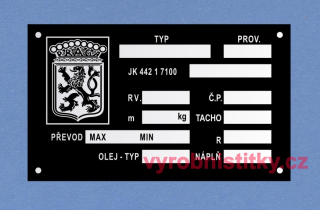 Výrobní štítek PRAGA 101 x 60