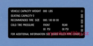 Výrobní štítek DAIMLER BENZ - Štítek klimatizace