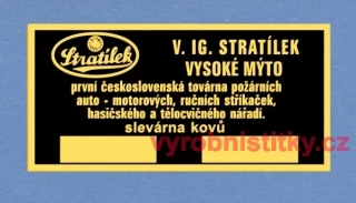 Výrobní štítek Stratílek