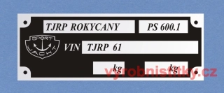 Výrobní štítek Sportjacht TJRP ROKYCANY