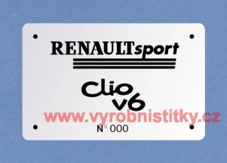 Výrobní štítek Renault Clio V6