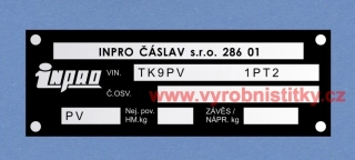 Výrobní štítek INPRO