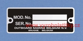 Výrobní štítek OUTBOARD