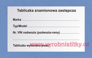 Výrobní štítek Univerzální polský - 85 x 50