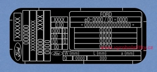 Výrobní štítek FORD TRANSIT - polyester