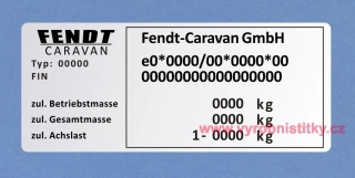 Výrobní štítek Fendt Al folie 120x50
