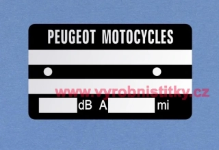Výrobní štítek PEUGEOT MOTOCYCLES 60x35 mm