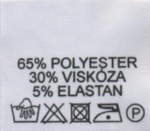 Textilní etikety bílé 65%Polyester - 30% Viskóza - 5% Elastan