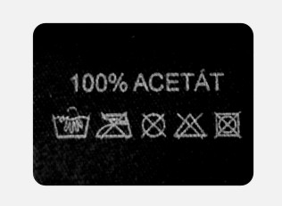 Textilní etiketa samolepící černá 100% ACETÁT