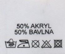 Textilní etikety bílé 50% AKRYL - 50% BAVLNA